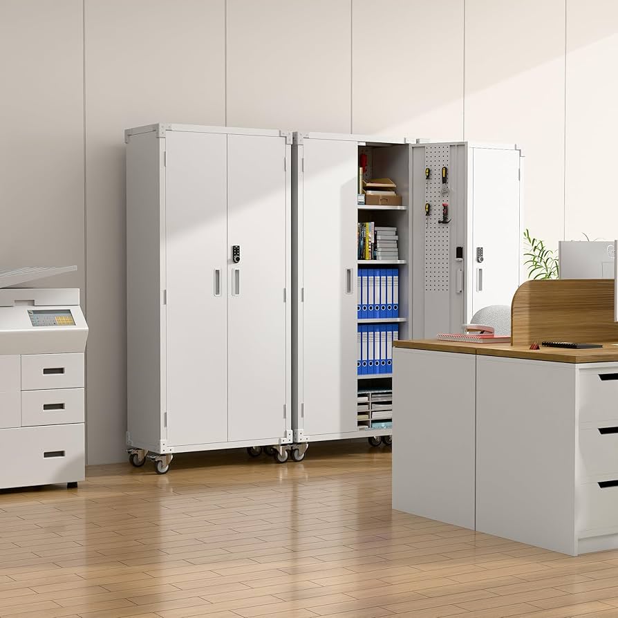 Amazon.co.jp: GangMeiスチールキャビネット電子ロック付き キャスター