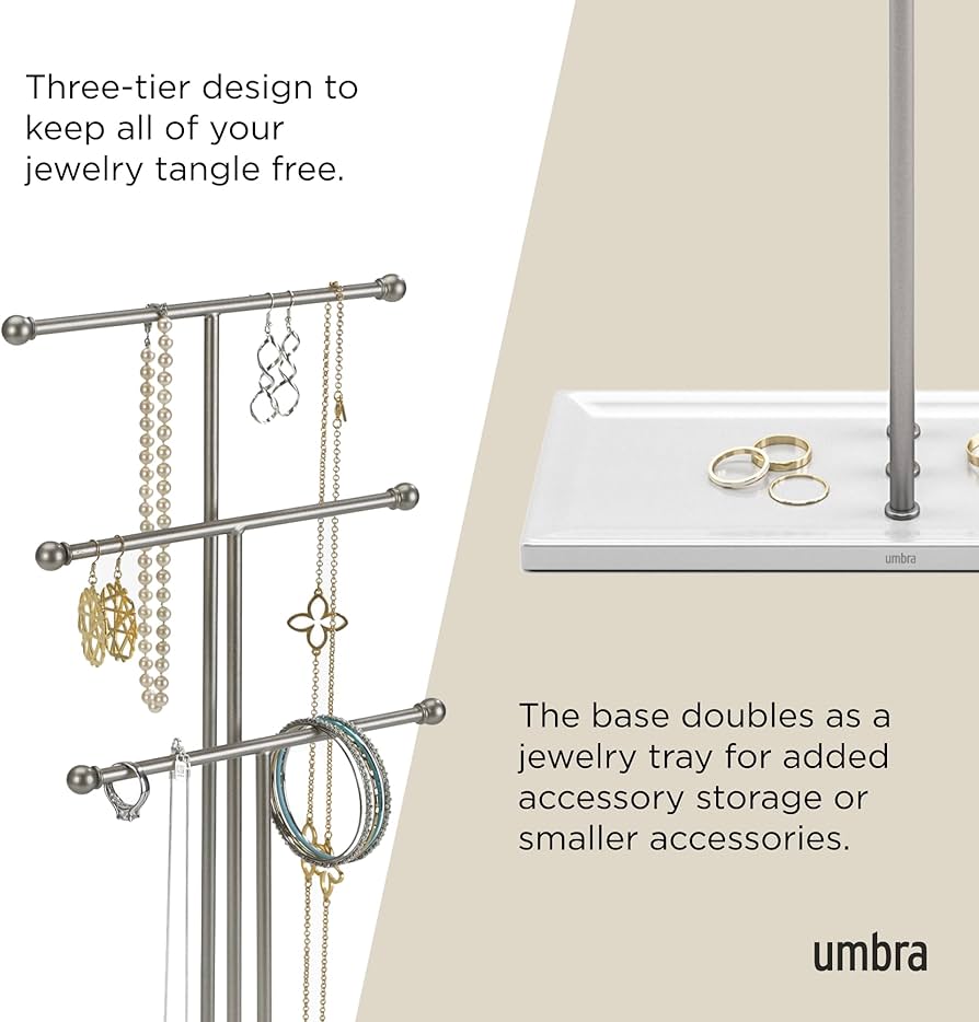 Amazon.com: Umbra Trigem Hanging Jewelry Organizer Tiered Tabletop