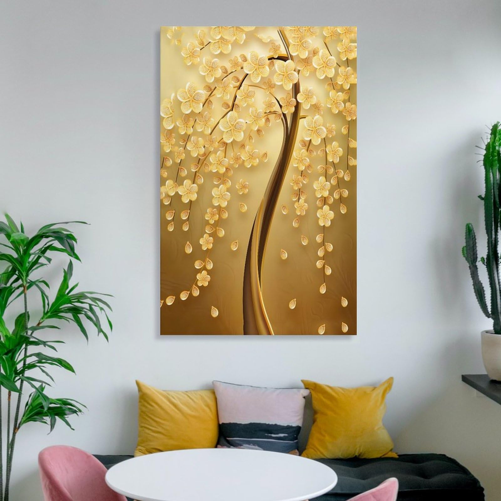 Amazon.co.jp: 風水 絵 玄関 油絵 絵画 金運アップお 幸運の木 風水絵