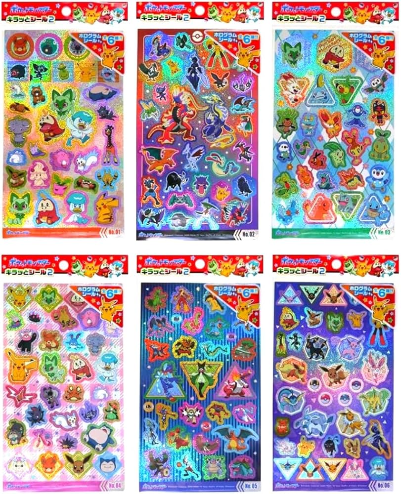 Amazon | 【6種 各1枚セット】かわいい キャラクター シール キラッと