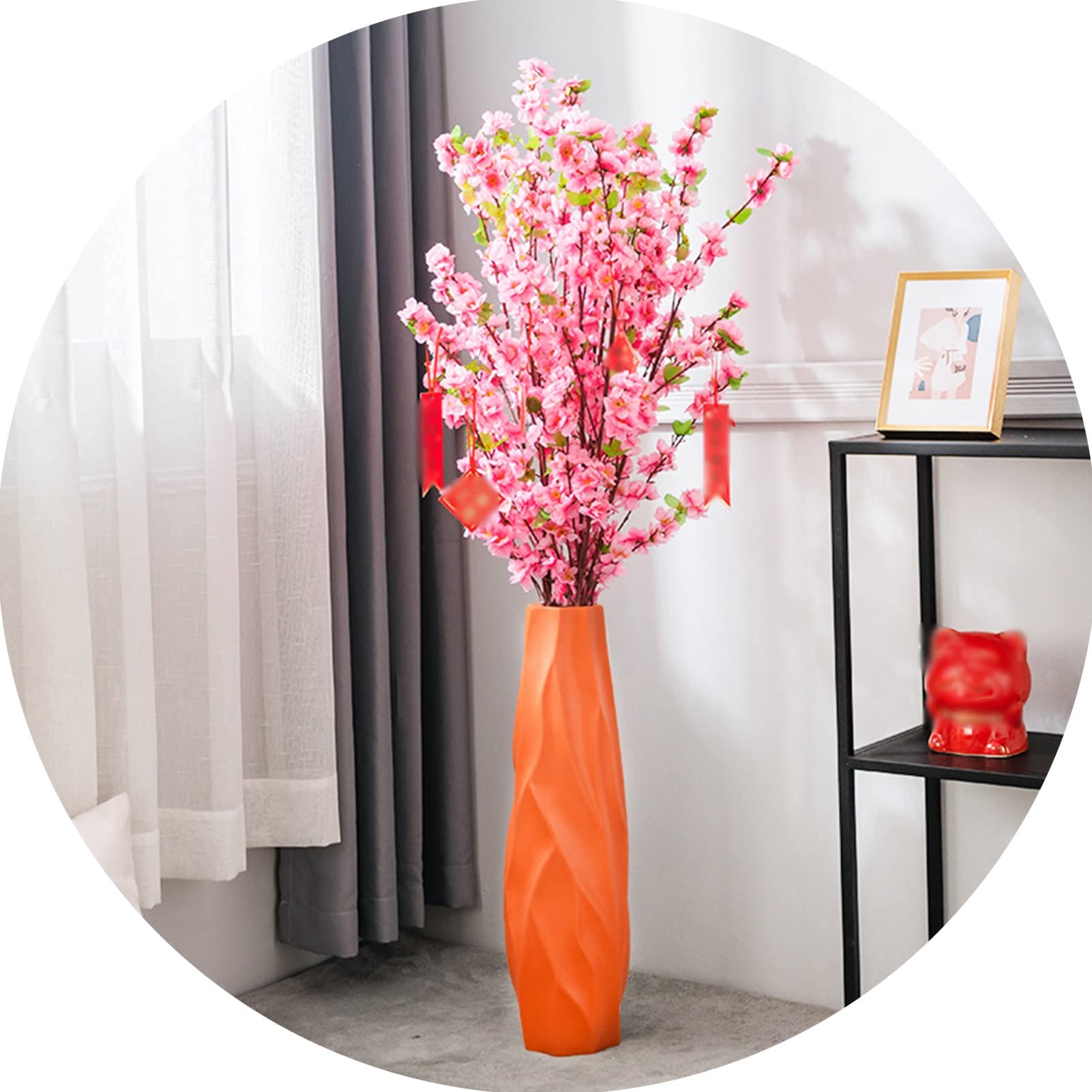 Amazon.co.jp: 花瓶 大型床花瓶、オレンジセラミック花瓶、リビング