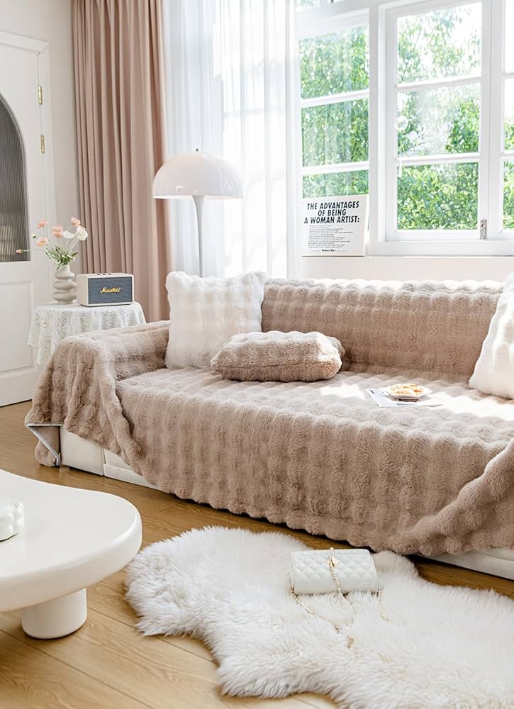 Amazon｜マルチカバー 冬用 ふわふわ ソファーカバー 長方形 大判