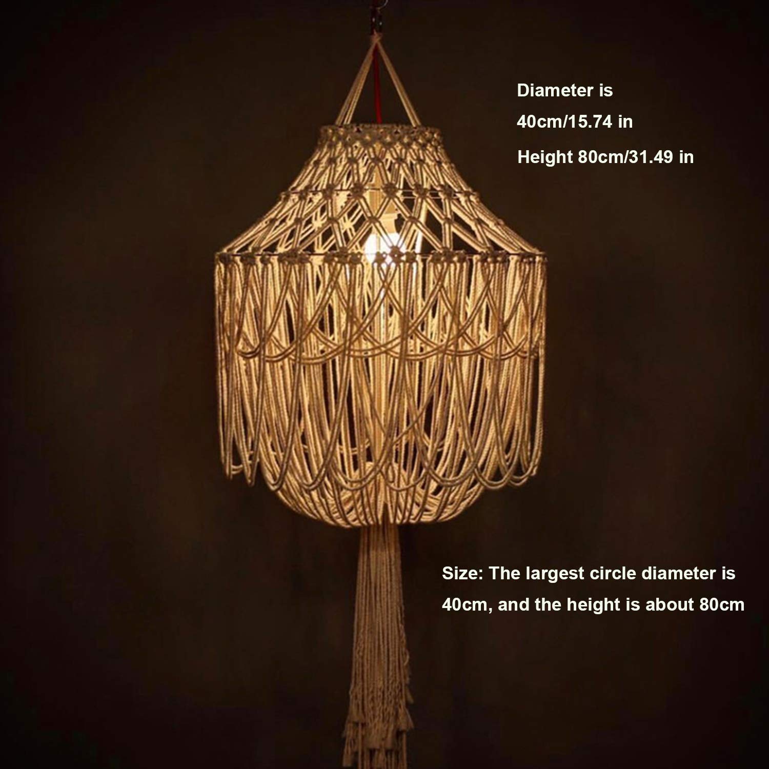 Amazon.co.jp : マクラメ織ランプシェードボヘミアン、手作りコットン