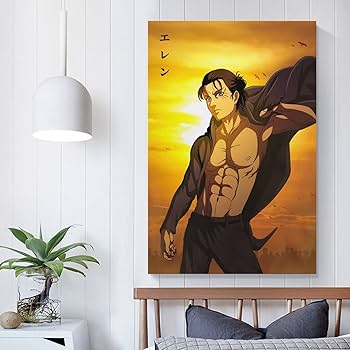 Amazon.co.jp: エレン進撃の巨人ポスター 1 キャンバスアートポスター