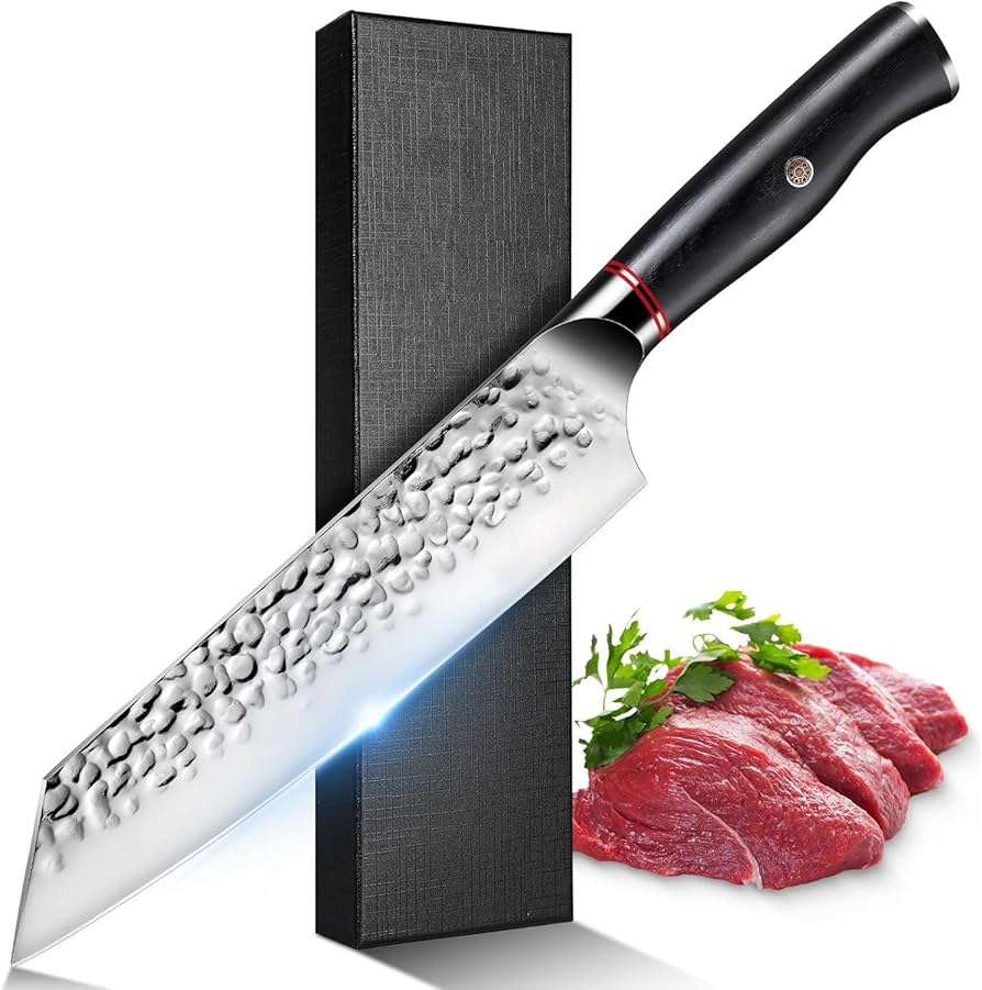 Amazon | VGTEN 切付牛刀 剣型牛刀 刃渡り200mm よく切れる 鏡面槌目