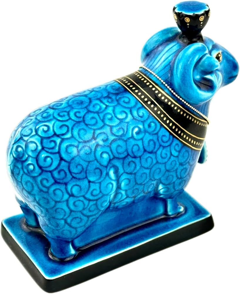 Amazon.co.jp: 幸兵衛窯 青釉オーナメント クヌム （ペンダント付き