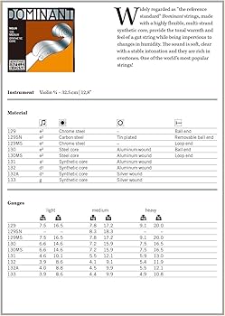 Amazon.co.jp: THOMASTIK Dominant ドミナント 4/4バイオリン弦 A.D.G