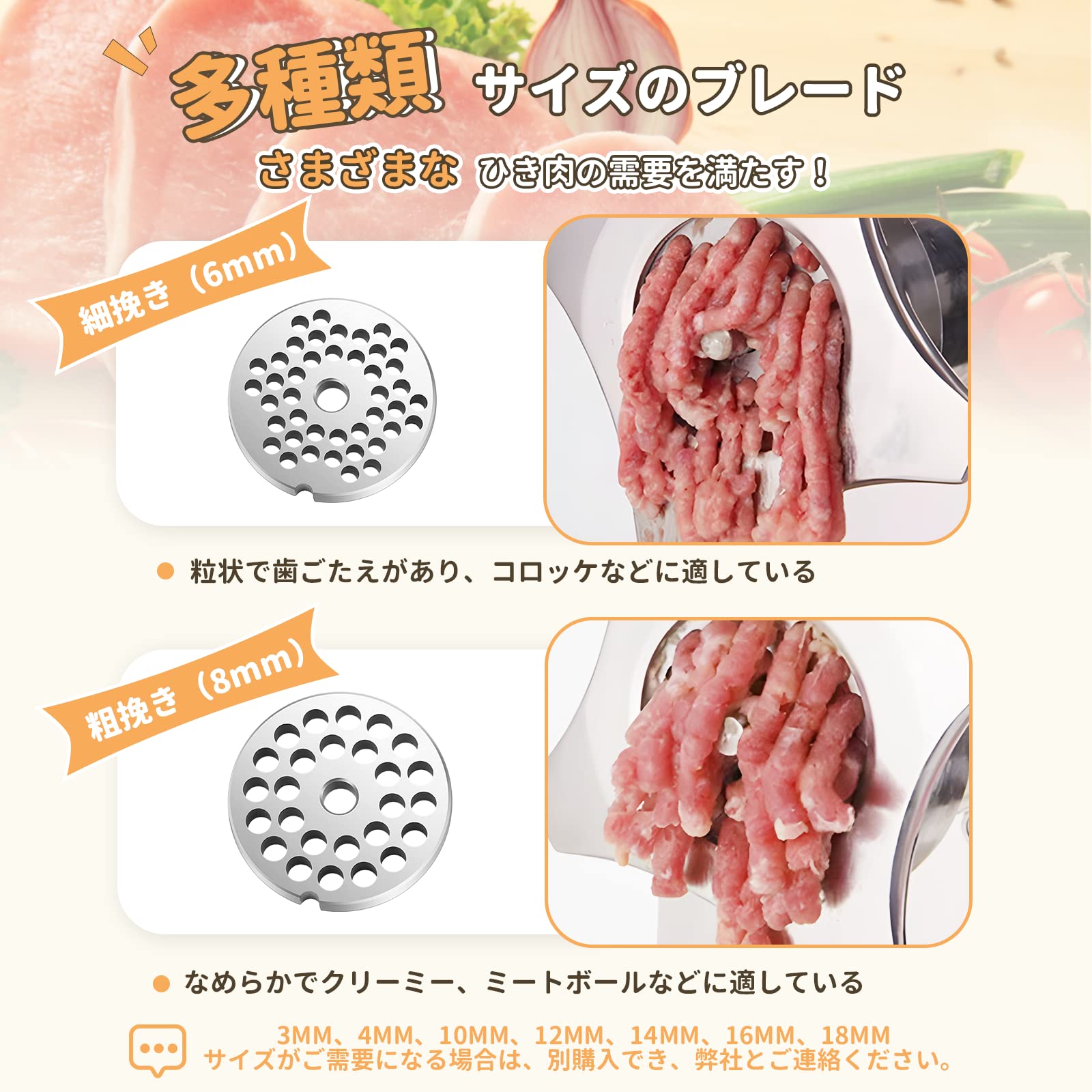 Amazon.co.jp: Poafamx 電動ミンサー ミンチ機 6mm/8mm刃付き 200kg/h