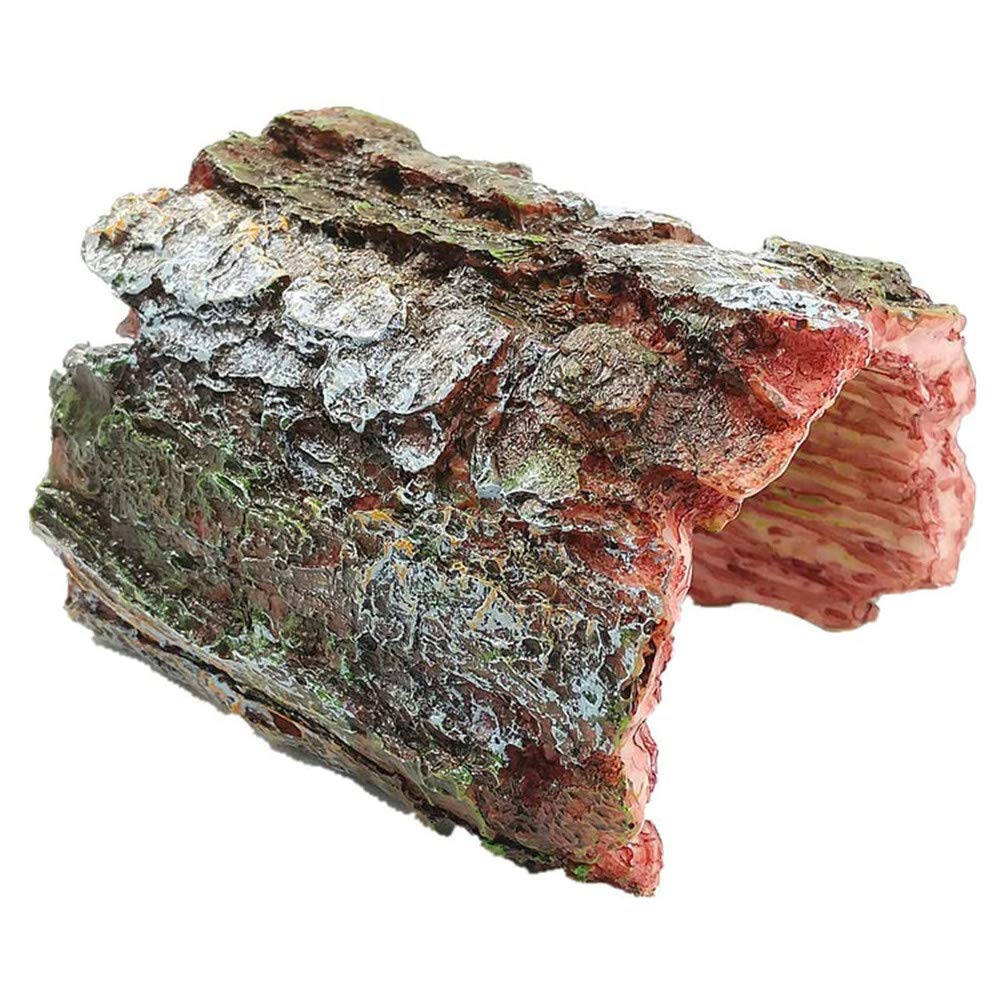 Amazon | 爬虫類シェルター 隠れ家 木の洞窟 生息地の装飾 模造樹皮