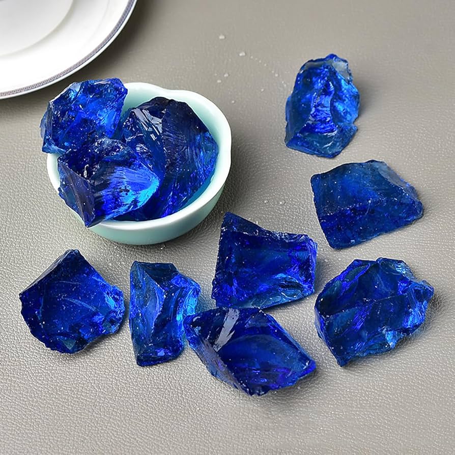 Amazon.co.jp: SUKIMIND 400gセット 濃紺琉璃石 かち割り ダークブルー