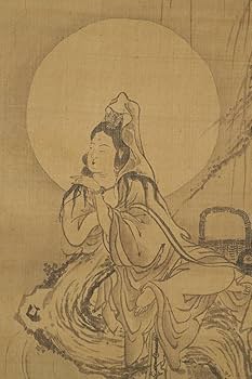 Amazon.co.jp: 【真作小虎落款】掛軸「田能村直入画森田悟由賛観音画賛