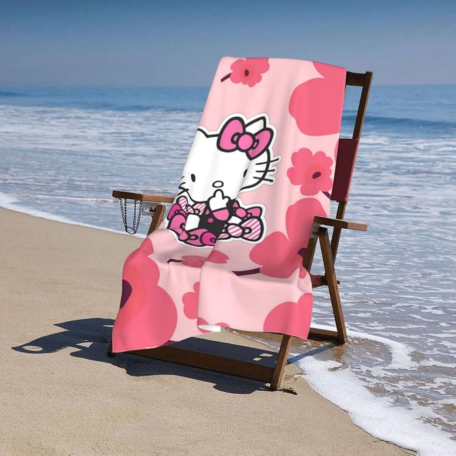 Amazon｜ハローキティ 花柄 ピンク バスタオル タオル 柔らかい 厚手