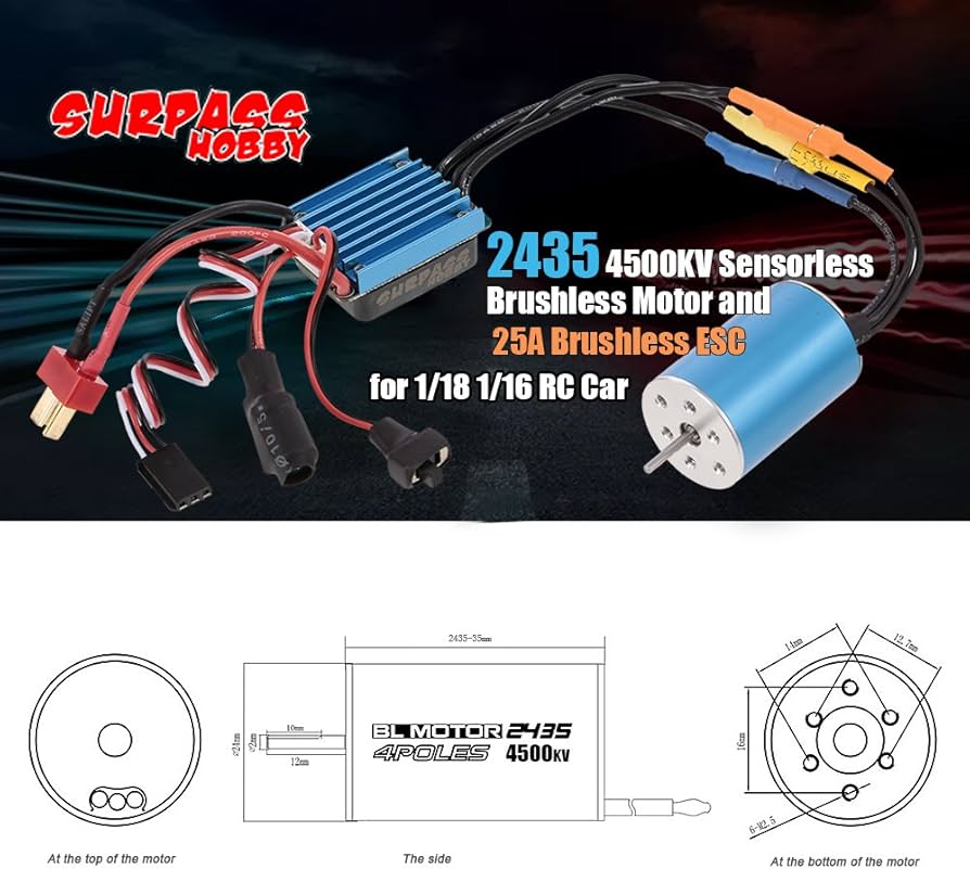 Amazon | Goolsky 1/18 1/16 RCカー用 モーター ESC SURPASS HOBBY