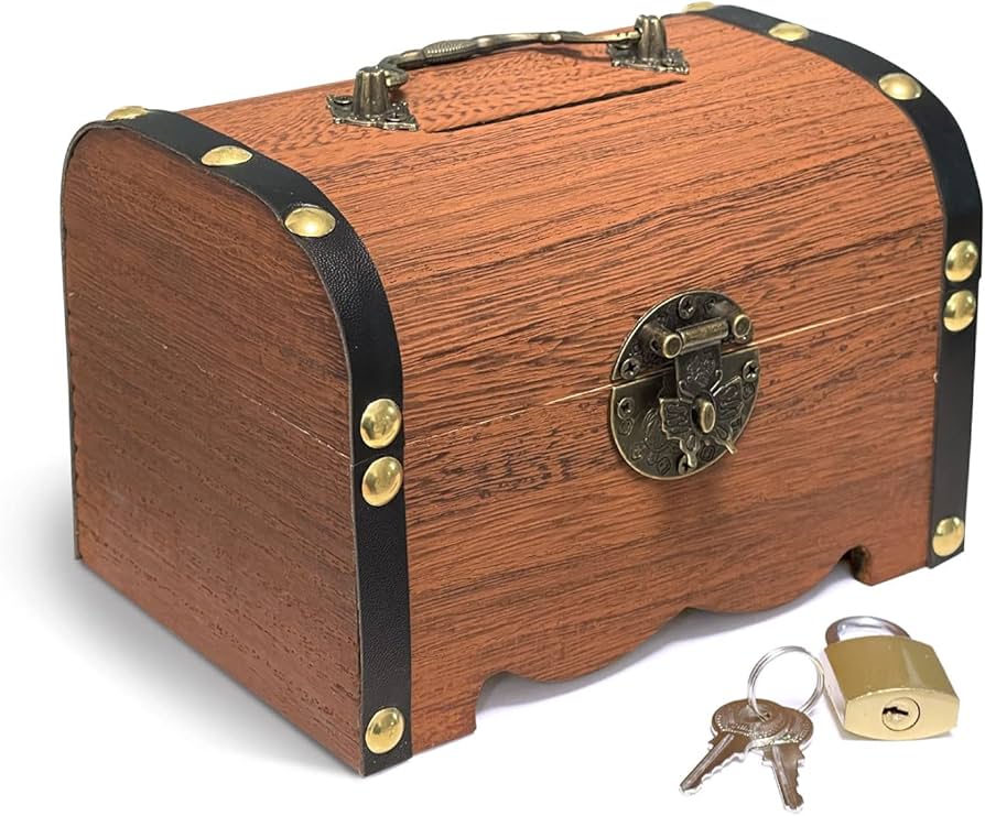 Amazon | [MHAPIC] 宝箱 南京錠 付き 「アンティーク調 / 小物入れ