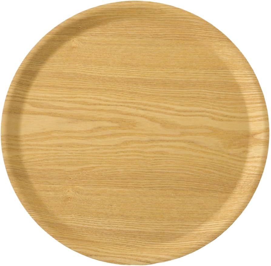 Amazon｜アサヒ興洋 トレー 木製 丸 ナチュラル L 直径36cm すべり止め