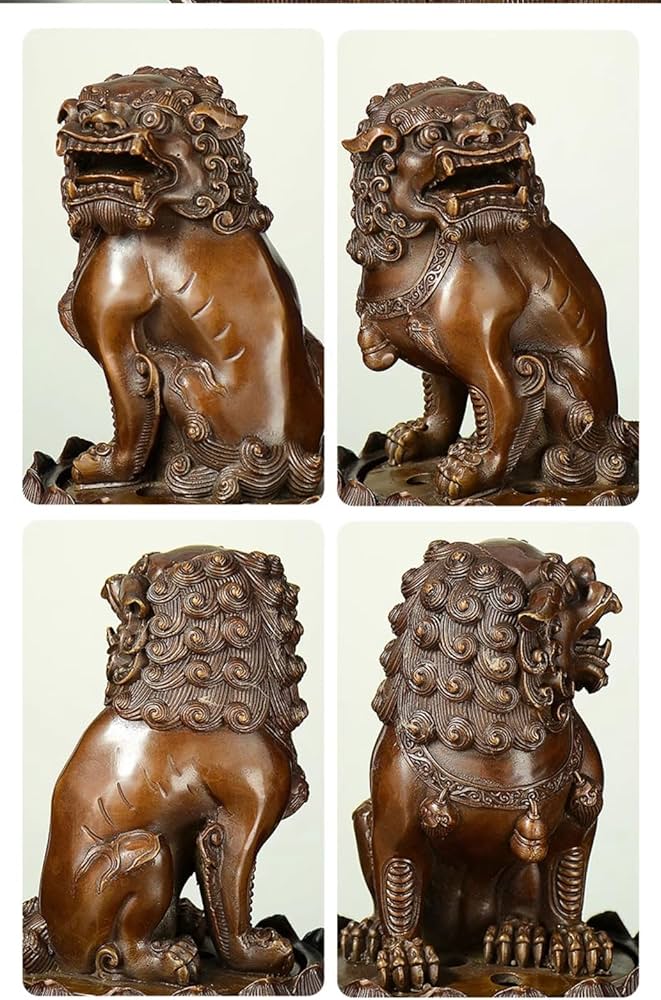 Amazon｜仏具 香炉 机上香炉 風水開運置物 狛犬（獅子狛犬）古美色 胴