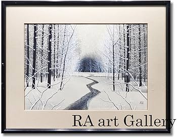 Amazon.co.jp: 加山又造 雪 風景画 雪景色 冬 額装 日本画家 木版画