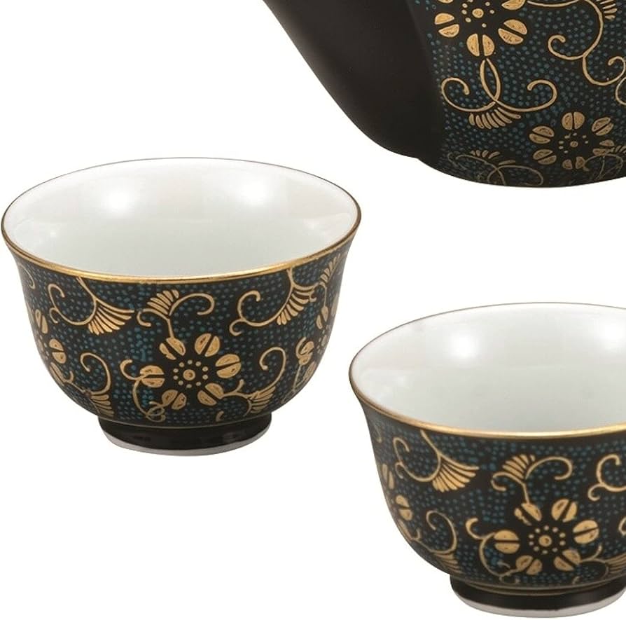 Amazon.co.jp: 九谷焼 九谷の茶器セット 宝瓶揃 青粒鉄仙 宝瓶1個