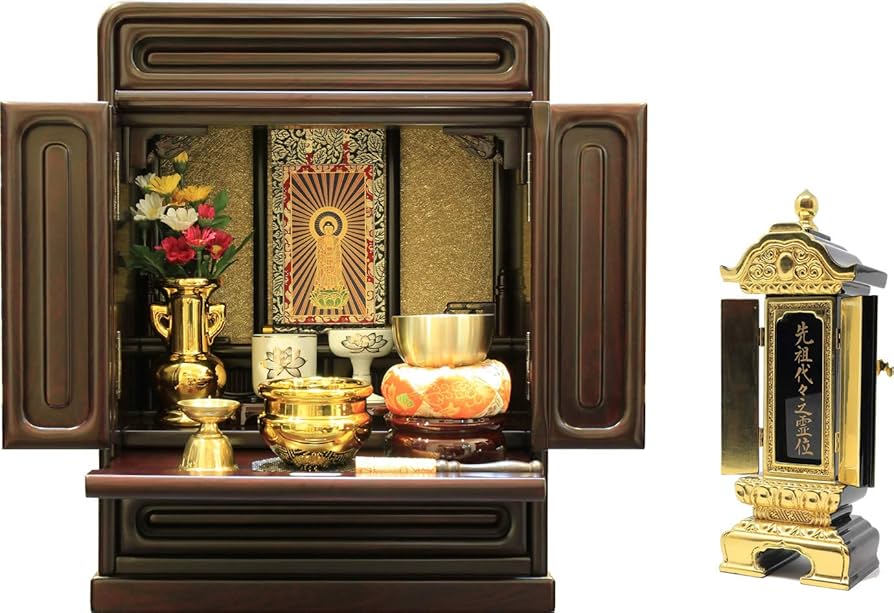 Amazon｜松山神仏具店 ミニ仏壇14号 桜 上置き コンパクト 高43cmX幅