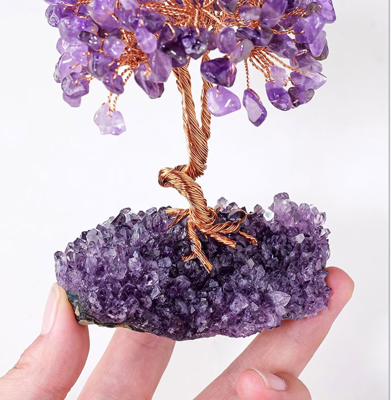 Amazon｜アメジストの癒しの水晶木、生命の装飾の風水のお金の木の人形