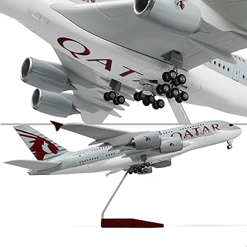 Amazon.co.jp: QIYUMOKE A380 カタール 1/160 大型飛行機モデル - 18