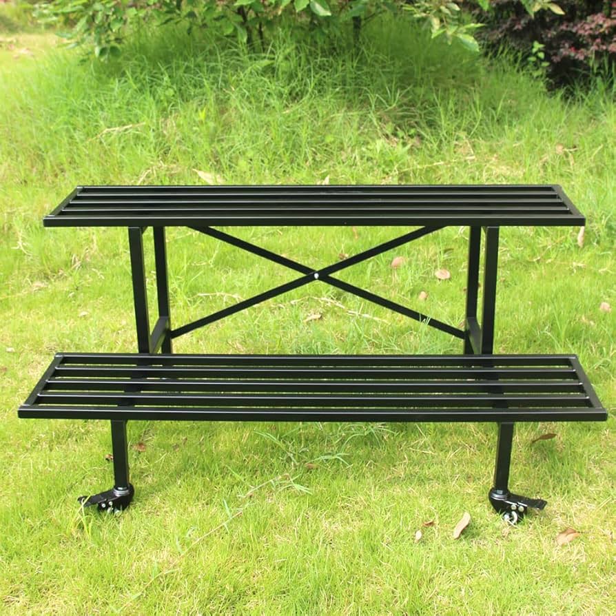 Amazon.com : Zhongma 2 Tier Sturdy Metal Plant Stand with Wheels