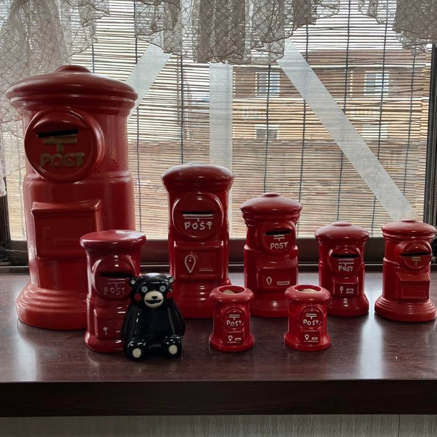 Amazon.co.jp: レトロ 郵便局 ポスト貯金箱 レトロ コレクション 陶器
