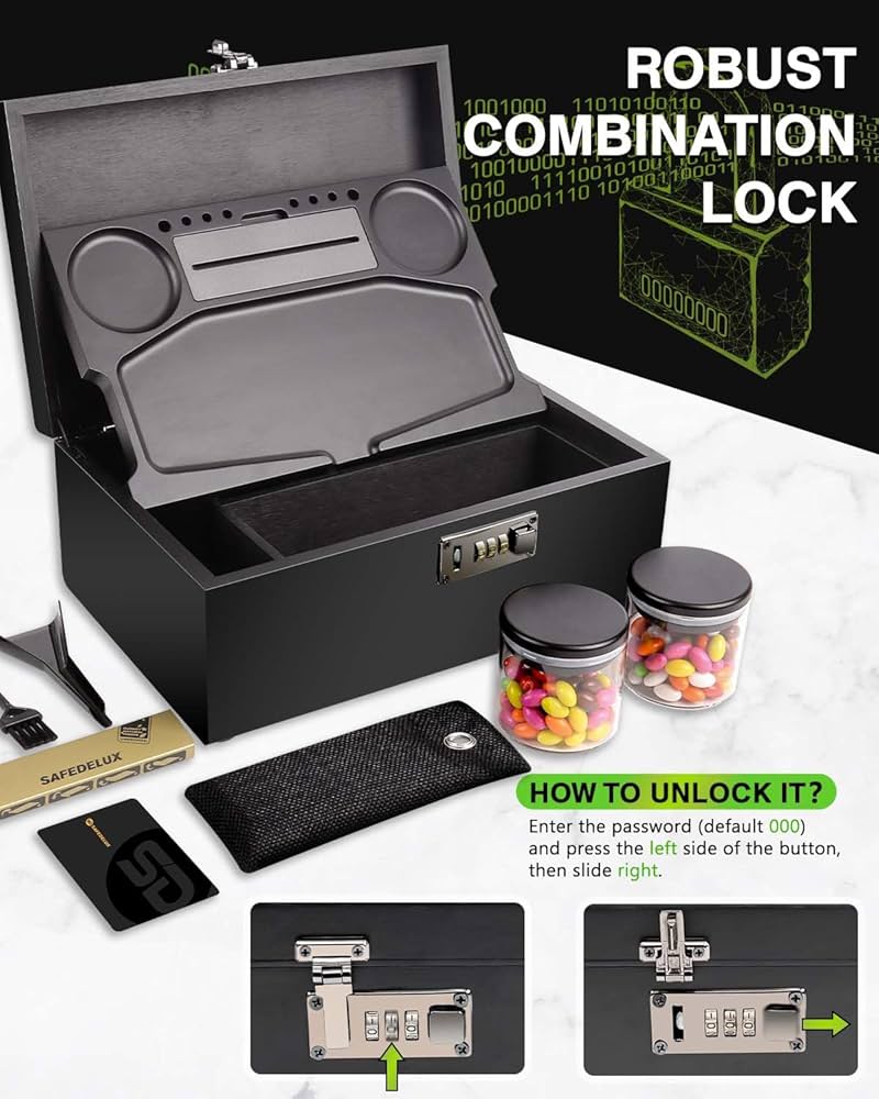 Amazon.com: SafeDelux Extra Large Bamboo Stash Box with