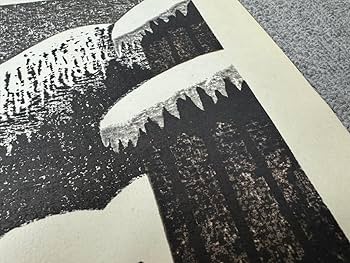 Amazon.co.jp: 02―025額装 斎藤清 作『会津の冬』Winter in Aizu