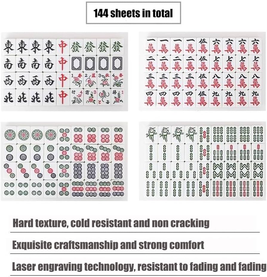 Amazon.co.jp: 麻雀牌 パンダ麻雀カード、伝統的な麻雀セット、ラージ