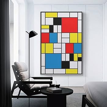 Amazon.co.jp: ピート・モンドリアン偉大な抽象画家たち絵画（赤・黄