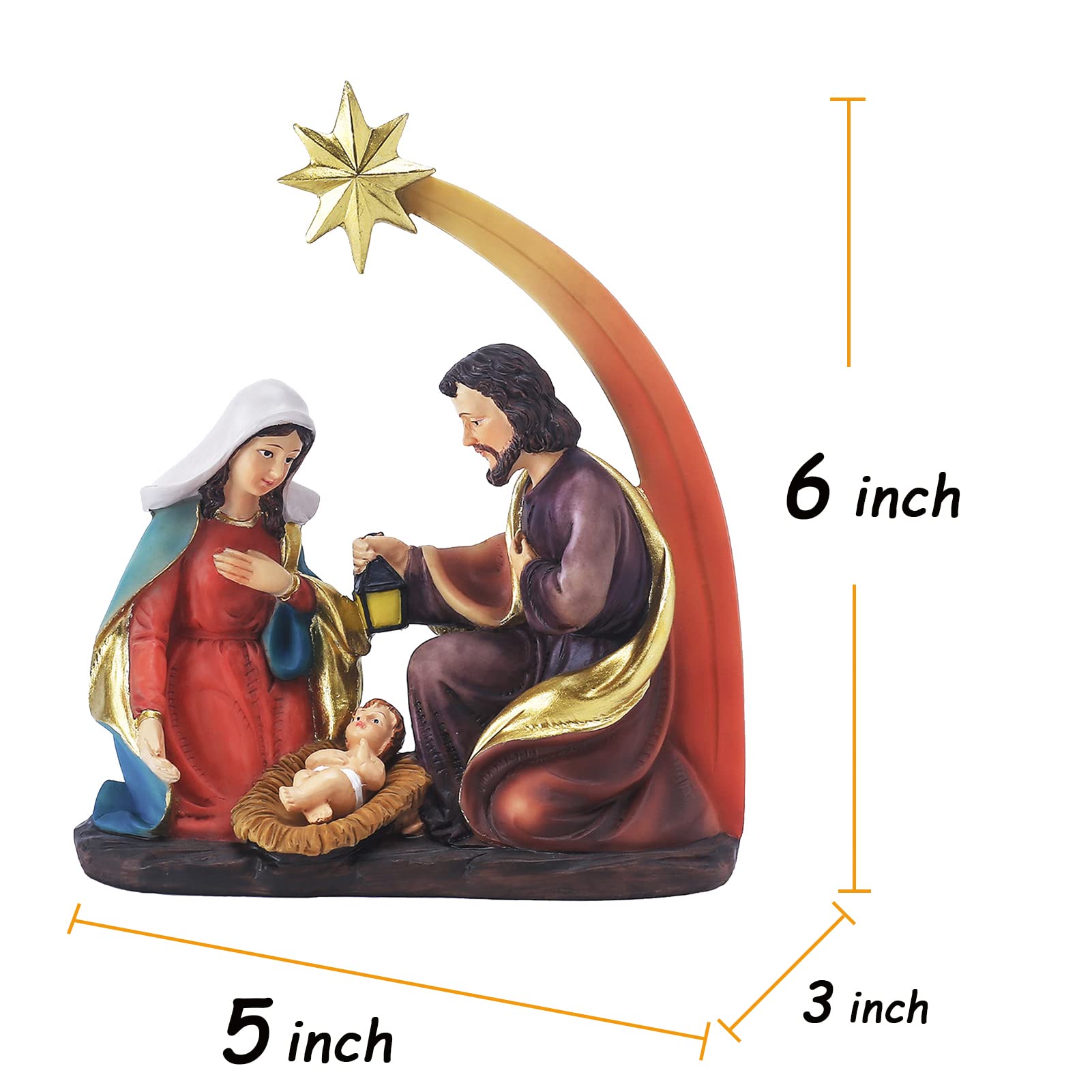 Amazon.co.jp: ベツレヘムの星付き聖家族フィギュア クリスマス