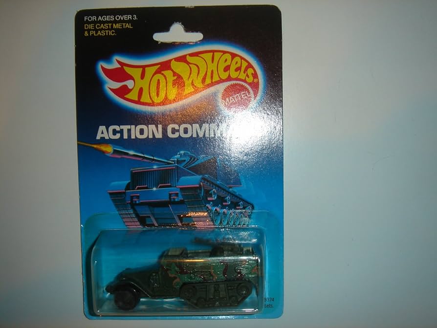 Amazon | Vintage 1988 Hot Wheels Action Command Tank Gunner Olive
