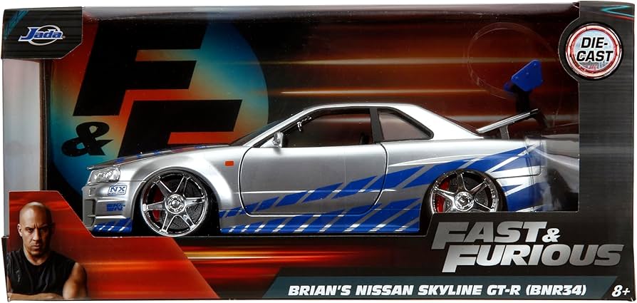 Amazon | Jada toys 1:24 F&F Brian's Nissan Skyline G-TR R34 C.SV
