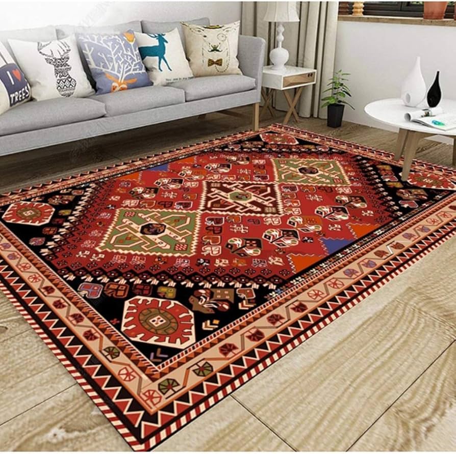 Amazon｜トルコ風 ラグ カーペット オシャレ 低反発 滑り止め ペルシャ