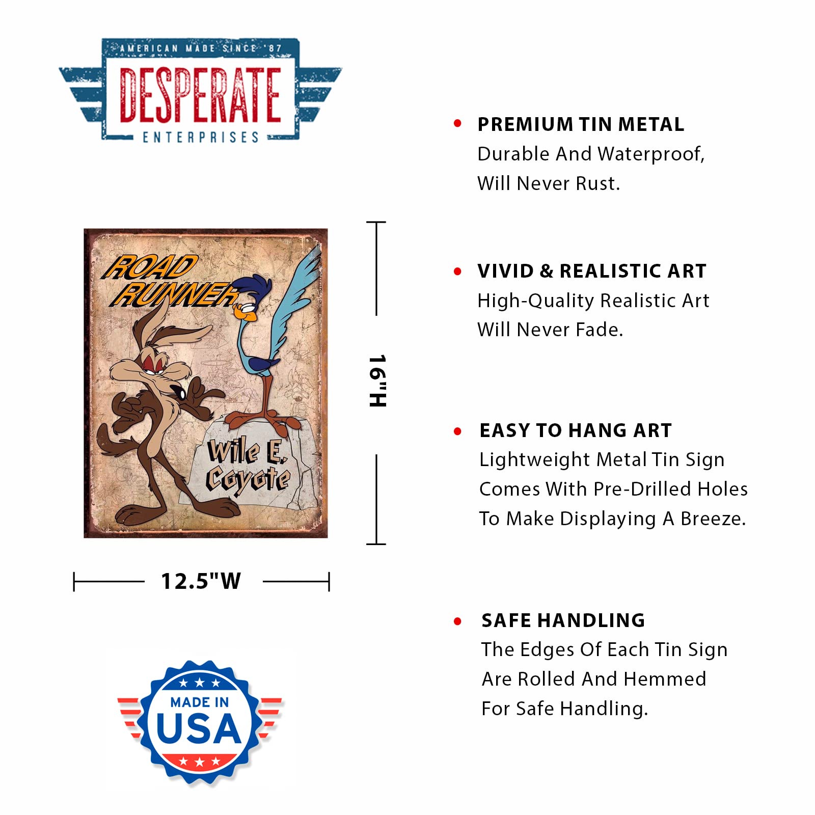 Amazon.co.jp: メタルサイン「Road Runner & Wile E. Coyote