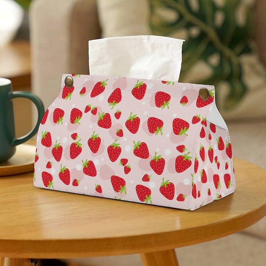 Amazon｜ティッシュケース いちご柄 苺柄 イチゴ柄 ティッシュボックス
