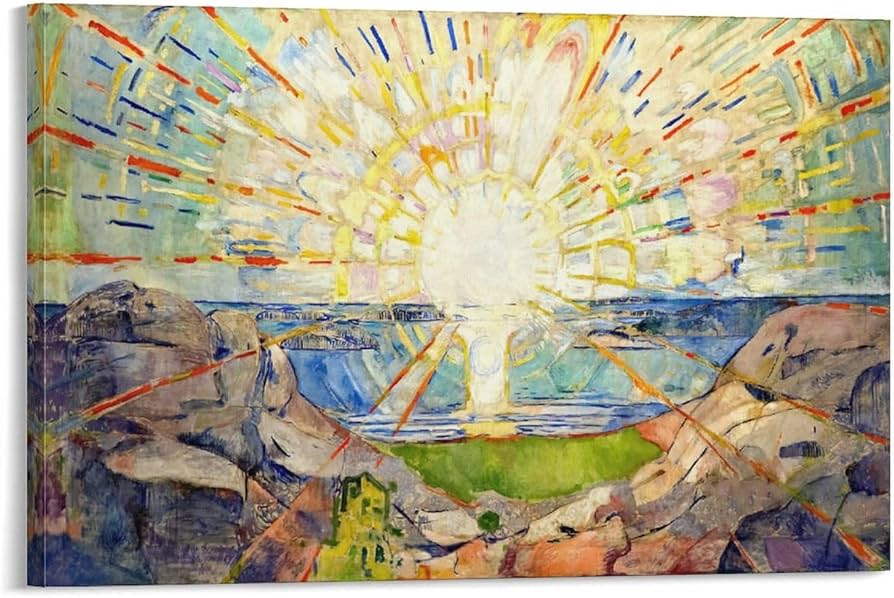 Amazon.co.jp: Edvard Munchエドヴァルド・ムンク絵画作品印刷『太陽