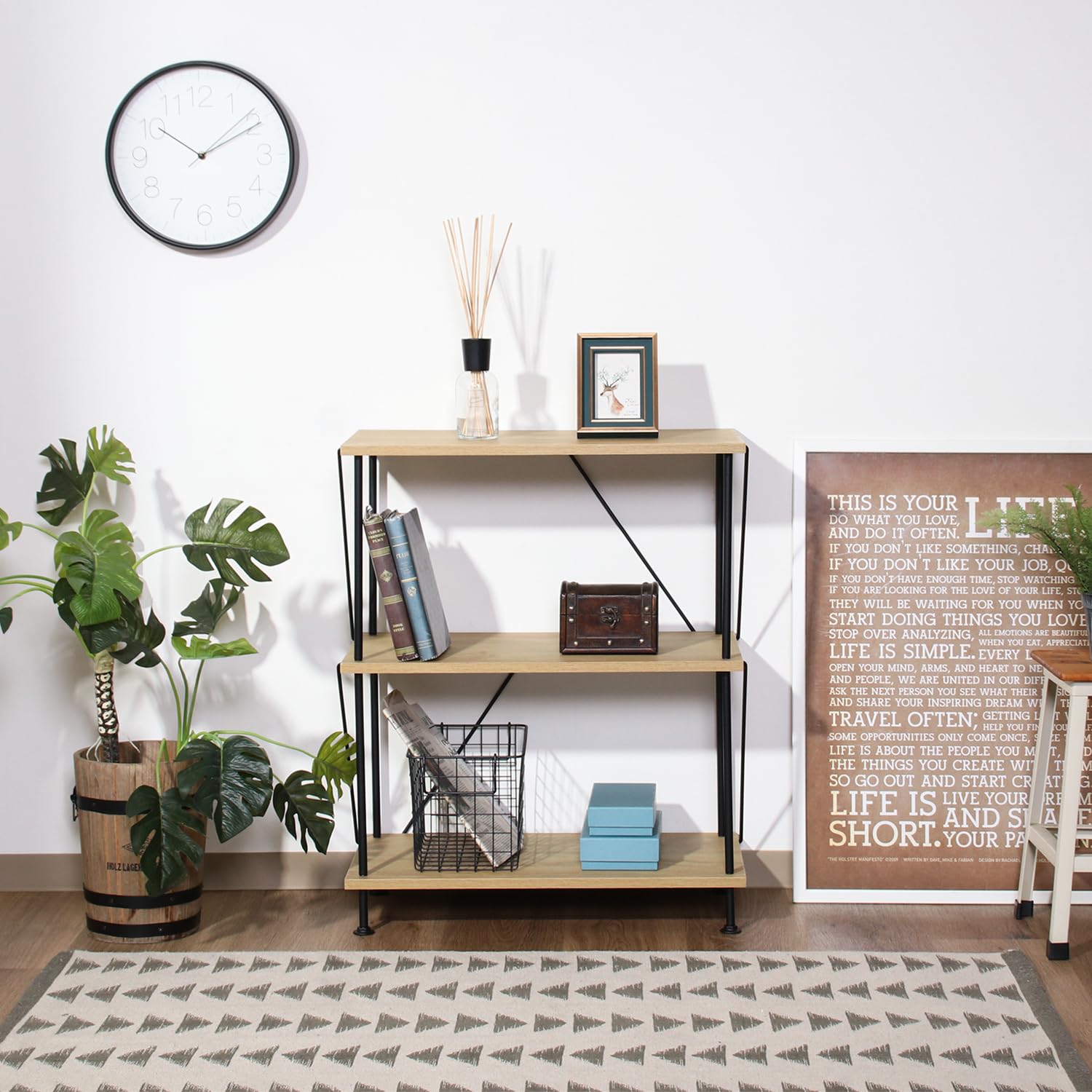 Amazon｜不二貿易 オープンラック 3段 ディスプレイラック 幅61.5×奥行