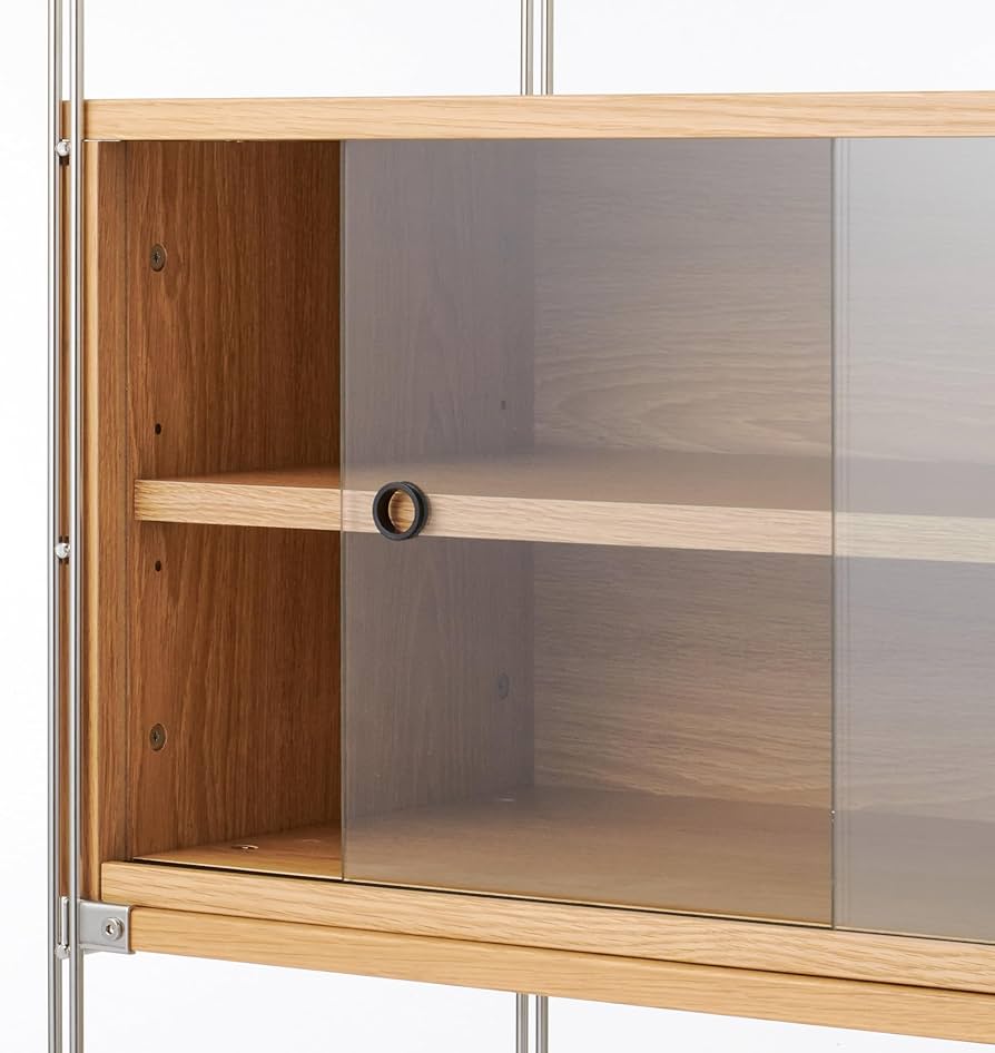 Amazon｜無印良品 ステンレスユニットシェルフ・オーク材カップボード