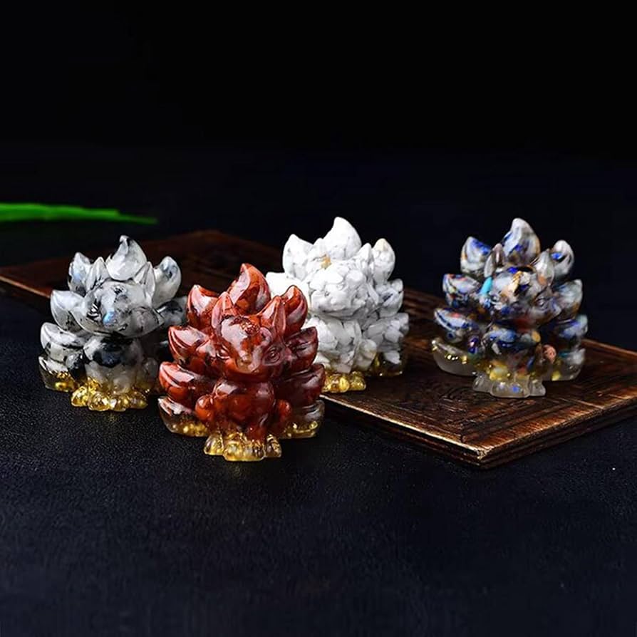 Amazon.co.jp: 九尾狐 天然水晶 天然石 クリスタル ミニ キツネ 小さい