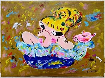 Amazon.co.jp: ロッカクアヤコ 肉筆アクリル油彩絵画サイン・裏書き