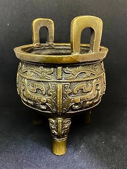 Amazon.co.jp: 青銅器 鼎 銅製倣古品 レプリカ 小型 中国 骨董品 古