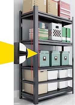 Amazon｜5段ユーティリティシェルフ 金属製収納棚 ガレージ棚ユニット