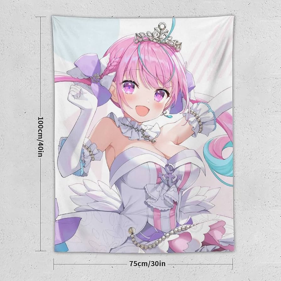 Amazon.co.jp: タペストリー 可愛い アニメ柄 VTuber 湊様 あくたん 壁