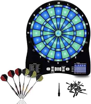 Amazon.co.jp: デジタルスコアボード付き電動ダーツボード、ダーツ6本