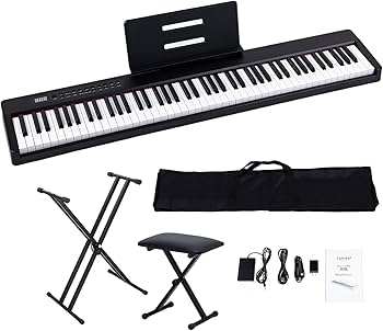 Amazon | Carina 電子ピアノ 88鍵盤 キーボード 充電式 コードレス