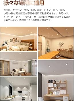 Amazon.co.jp: C-J-W 屋内用LEDダウンライト 天井埋込型 埋込穴100φ