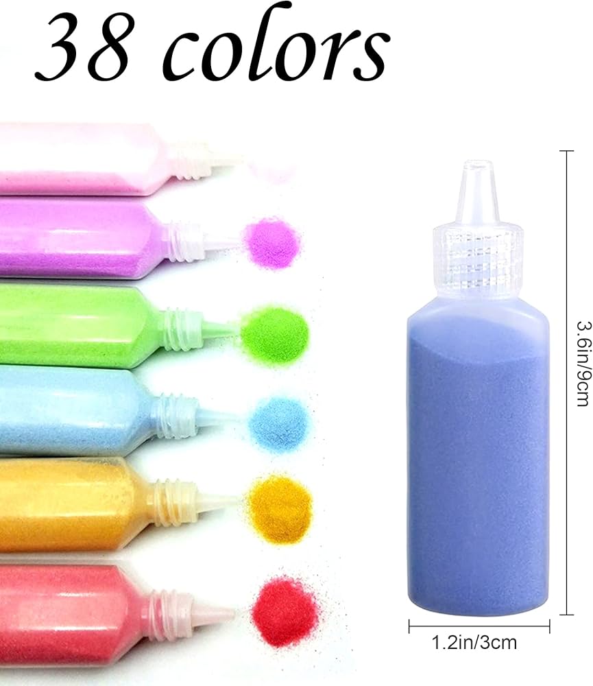 Amazon | Niurewan 38個 サンドアート 1.2オンス カラーサンドアート