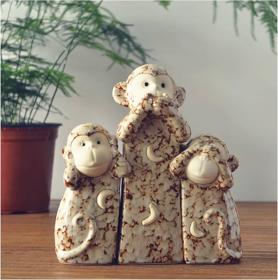 Amazon.co.jp: OBOROZUKI 猿の置物 さんざる 見ざる 聞かざる 言わざる